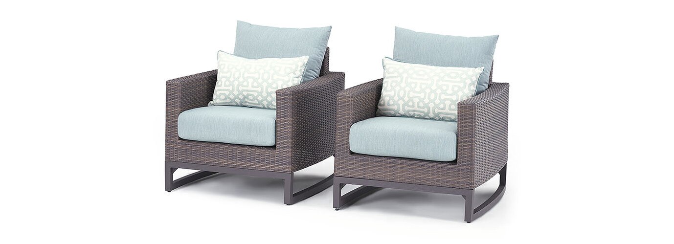 Milea™ Set of 2 Sunbrella® Outdoor Club Chairs - Mist Blue