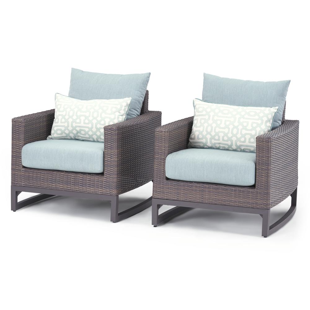 Milea™ Set of 2 Sunbrella® Outdoor Club Chairs - Mist Blue