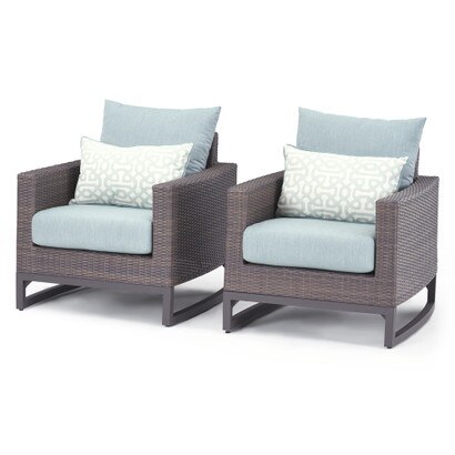 Milea™ Set of 2 Sunbrella® Outdoor Club Chairs - Mist Blue