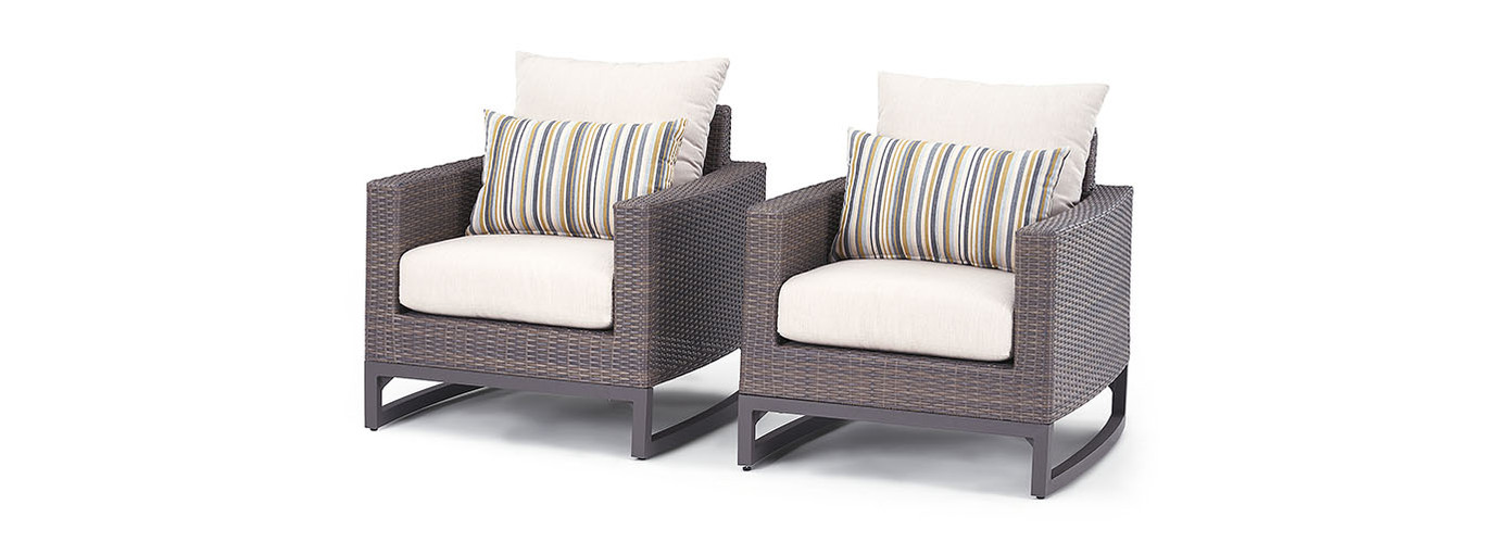 Milea™ Set of 2 Sunbrella® Outdoor Club Chairs - Natural Beige