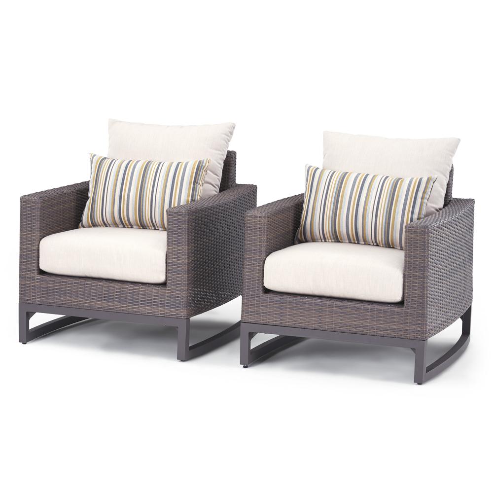 Milea™ Set of 2 Sunbrella® Outdoor Club Chairs - Natural Beige