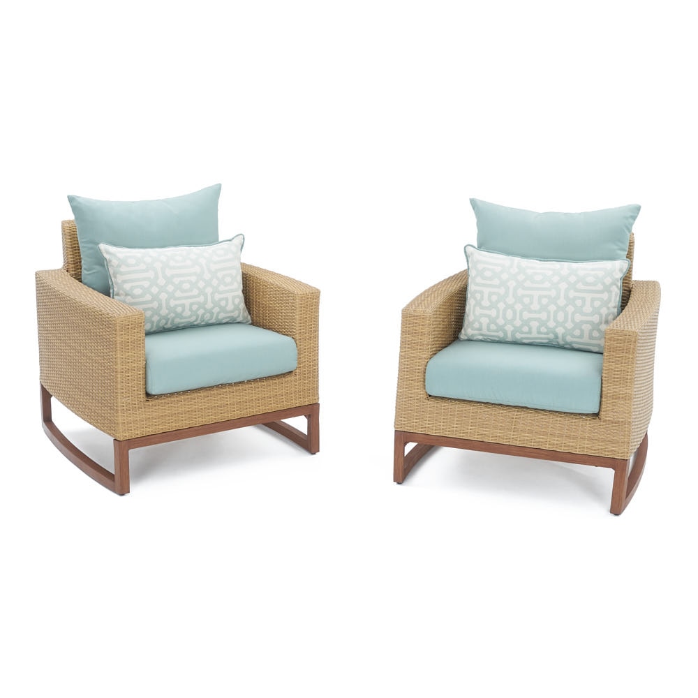 Mili™ Set of 2 Sunbrella® Outdoor Club Chairs - Spa Blue