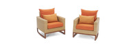 Mili™ Set of 2 Sunbrella® Outdoor Club Chairs - Tikka Orange