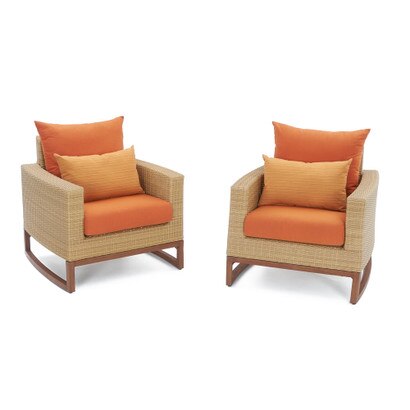 Mili™ Set of 2 Sunbrella® Outdoor Club Chairs - Tikka Orange