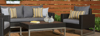 Milo™ Espresso Sunbrella® Outdoor Club Chairs - Charcoal Gray