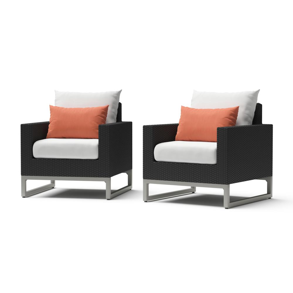 Milo™ Espresso Club Chairs - Cast Coral