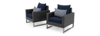 Milo™ Espresso Sunbrella® Outdoor Club Chairs - Navy Blue