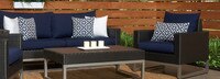 Milo™ Espresso Sunbrella® Outdoor Club Chairs - Navy Blue