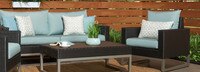 Milo™ Espresso Sunbrella® Outdoor Club Chairs - Navy Blue