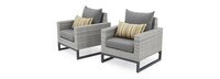 Milo™ Gray Set of 2 Sunbrella® Outdoor Club Chairs - Charcoal Gray