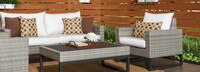 Milo™ Gray Set of 2 Sunbrella® Outdoor Club Chairs - Moroccan Cream