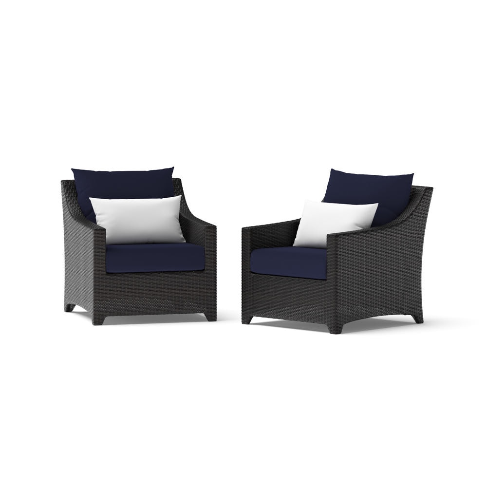 Deco™ 2 Piece Sunbrella® Outdoor Club Chairs - Navy Blue