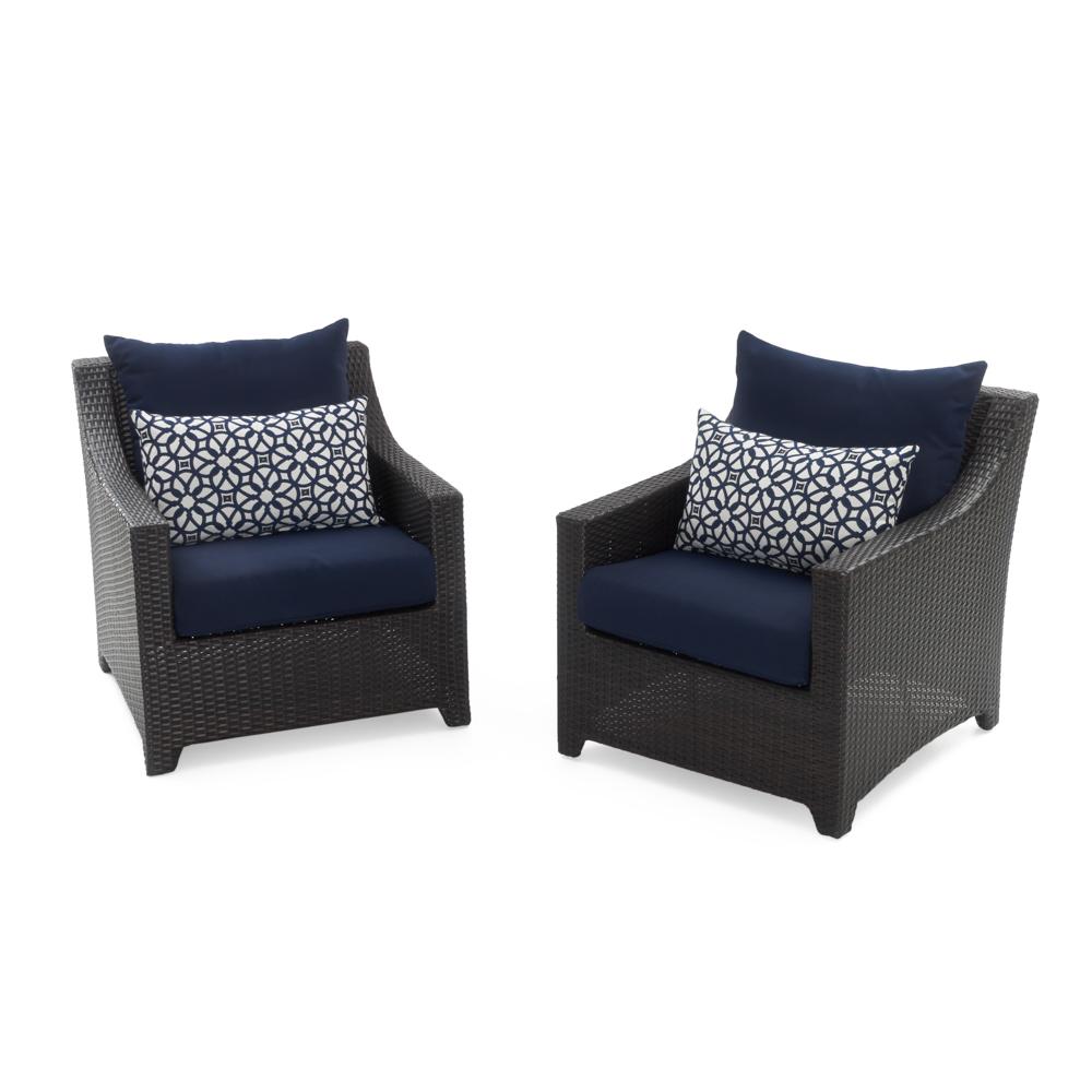 Deco™ Set of 2 Sunbrella® Outdoor Club Chairs - Navy Blue