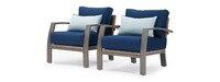 Portofino® Repose Set of 2 Sunbrella® Outdoor Club Chairs - Laguna Blue