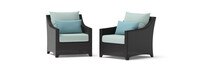 Deco™ 2 Piece Sunbrella® Outdoor Club Chairs - Spa Blue