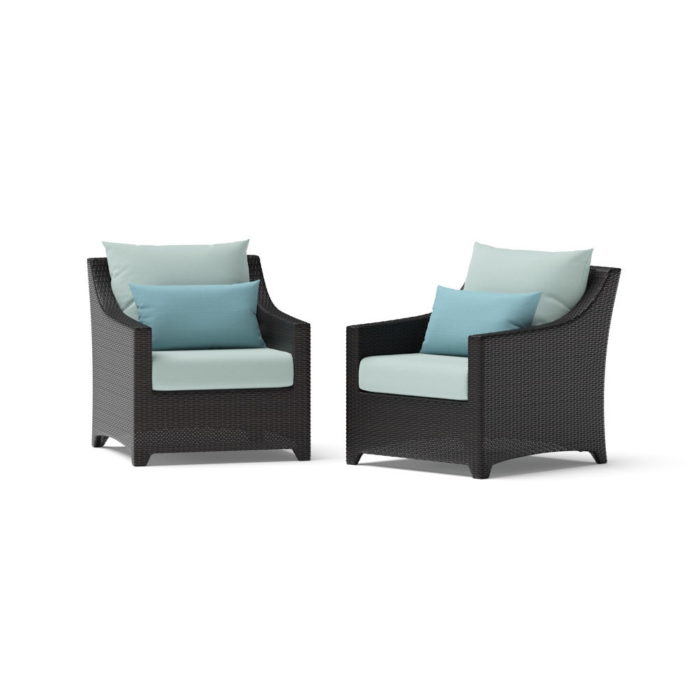 Deco™ 2 Piece Sunbrella® Outdoor Club Chairs - Spa Blue