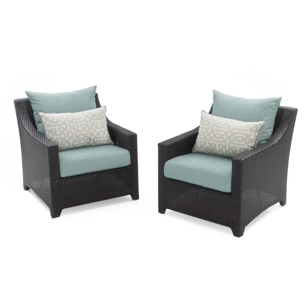 Deco™ Set of 2 Sunbrella® Outdoor Club Chairs - Spa Blue