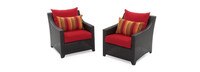 Deco™ Set of 2 Sunbrella® Outdoor Club Chairs - Sunset Red