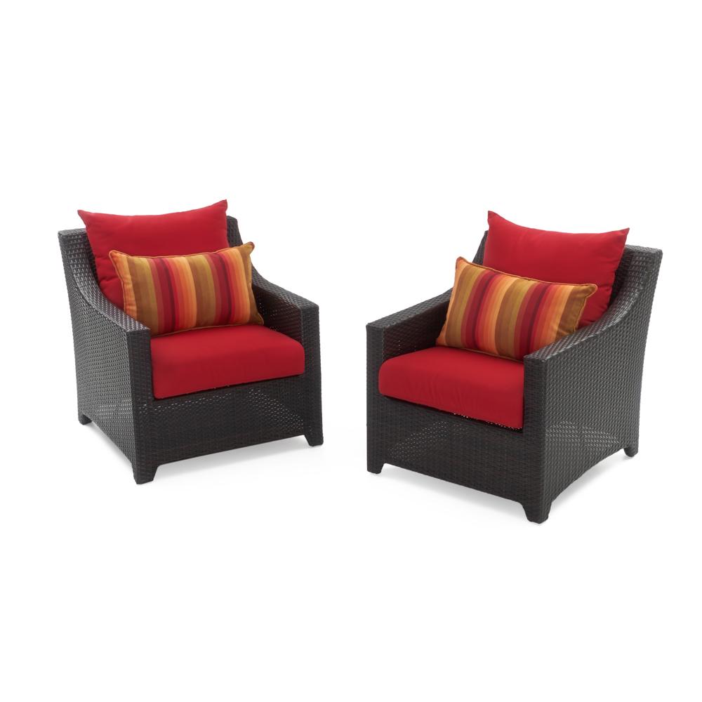 Deco™ Set of 2 Sunbrella® Outdoor Club Chairs - Sunset Red