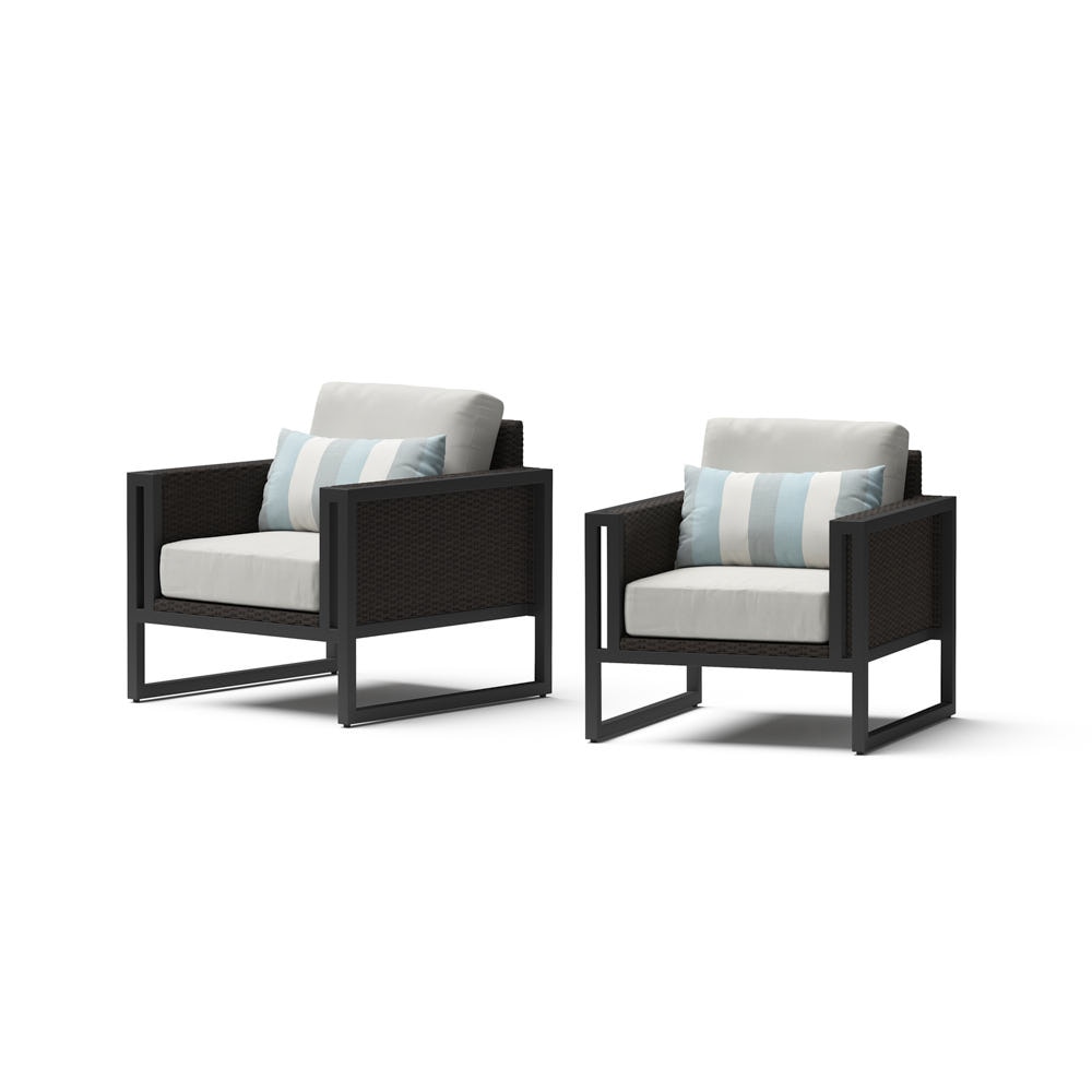 Tavelli™ Set of 2 Sunbrella Outdoor Club Chairs - Gray