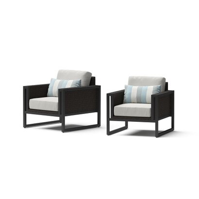 Tavelli™ Set of 2 Sunbrella Outdoor Club Chairs - Gray
