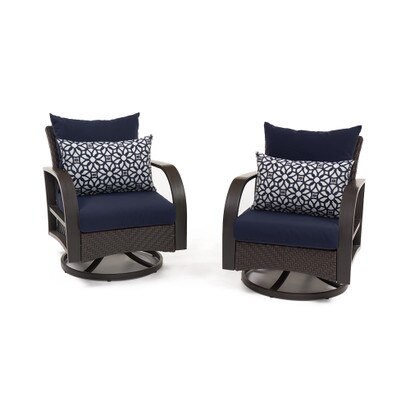 Barcelo™ Outdoor Patio Motion Club Chairs - Navy Blue
