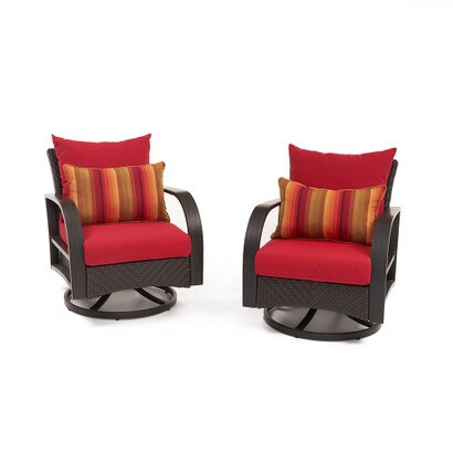 Barcelo™ Outdoor Patio Motion Club Chairs - Sunset Red