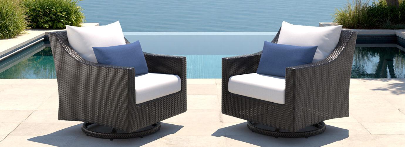 Deco™ 2 Piece Sunbrella® Outdoor Motion Club Chairs - Bliss Ink