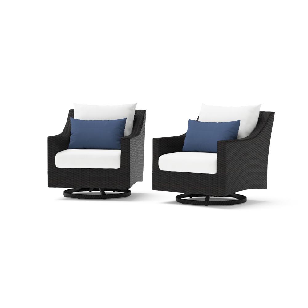 Deco Set of 2 Sunbrella Outdoor Motion Club Chairs - Bliss Ink