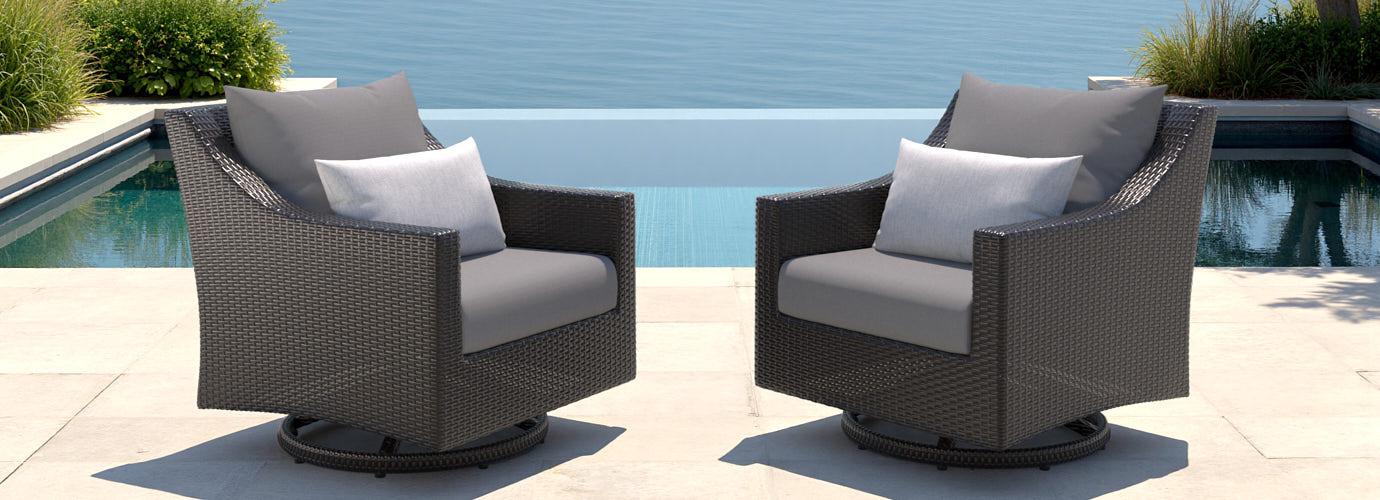 Deco™ 2 Piece Sunbrella® Outdoor Motion Club Chairs - Charcoal Gray