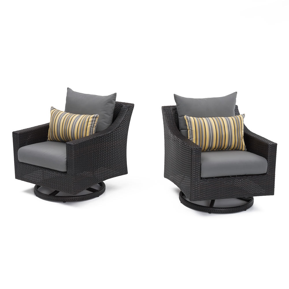 Deco™ Set of 2 Sunbrella® Outdoor Motion Club Chairs - Charcoal Gray