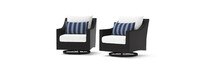 Deco™ 2 Piece Sunbrella® Outdoor Motion Club Chairs - Centered Ink