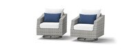 Cannes™ Set of 2 Sunbrella® Outdoor Motion Club Chairs - Bliss Ink
