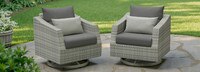 Cannes™ Set of 2 Sunbrella® Outdoor Motion Club Chairs - Charcoal Gray