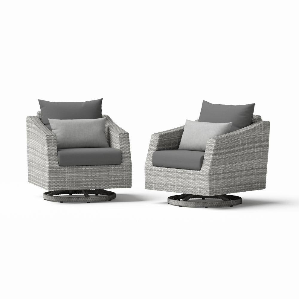 Cannes™ Set of 2 Sunbrella® Outdoor Motion Club Chairs - Charcoal Gray