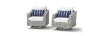 Cannes™ Set of 2 Sunbrella® Outdoor Motion Club Chairs - Centered Ink