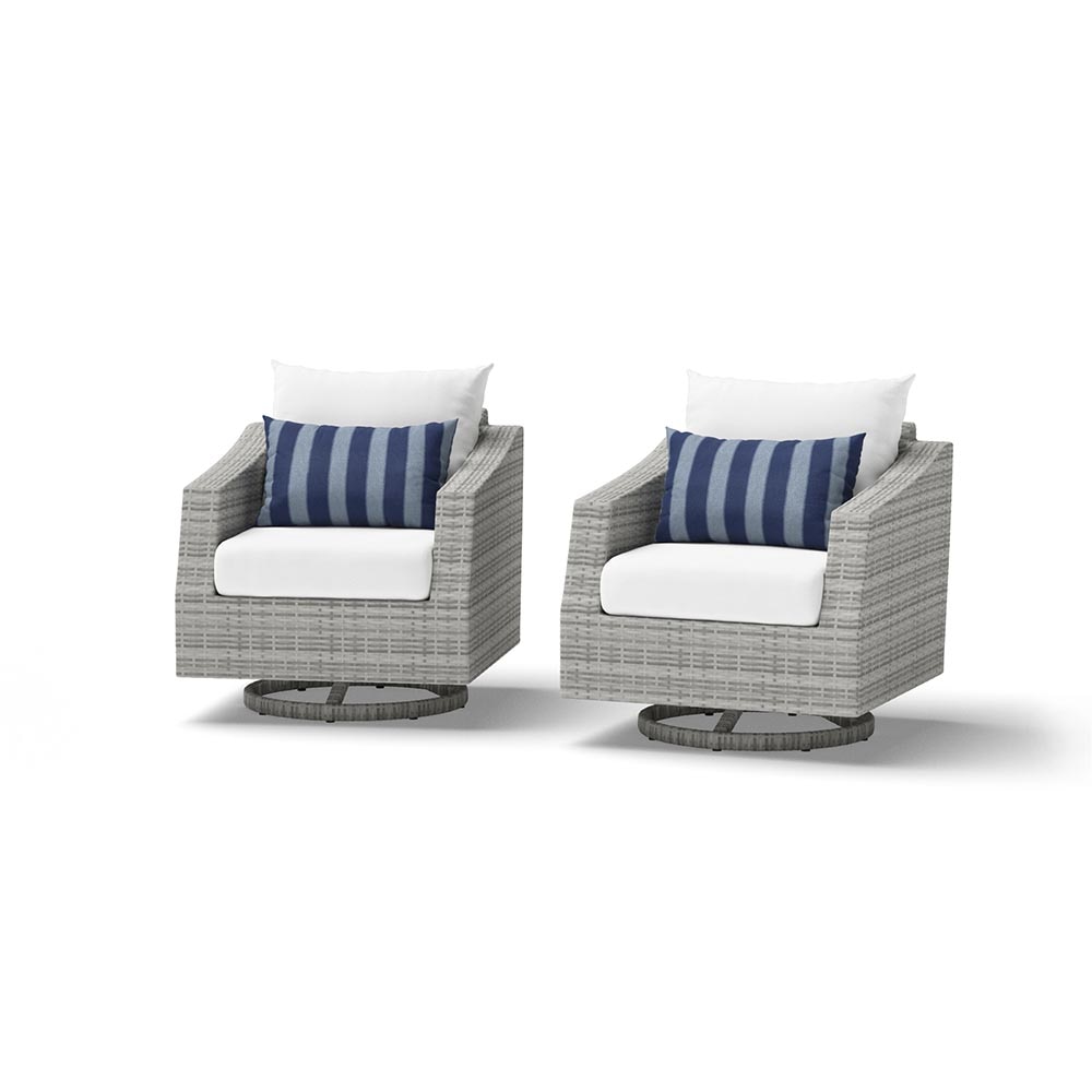 Cannes™ Set of 2 Sunbrella® Outdoor Motion Club Chairs - Centered Ink