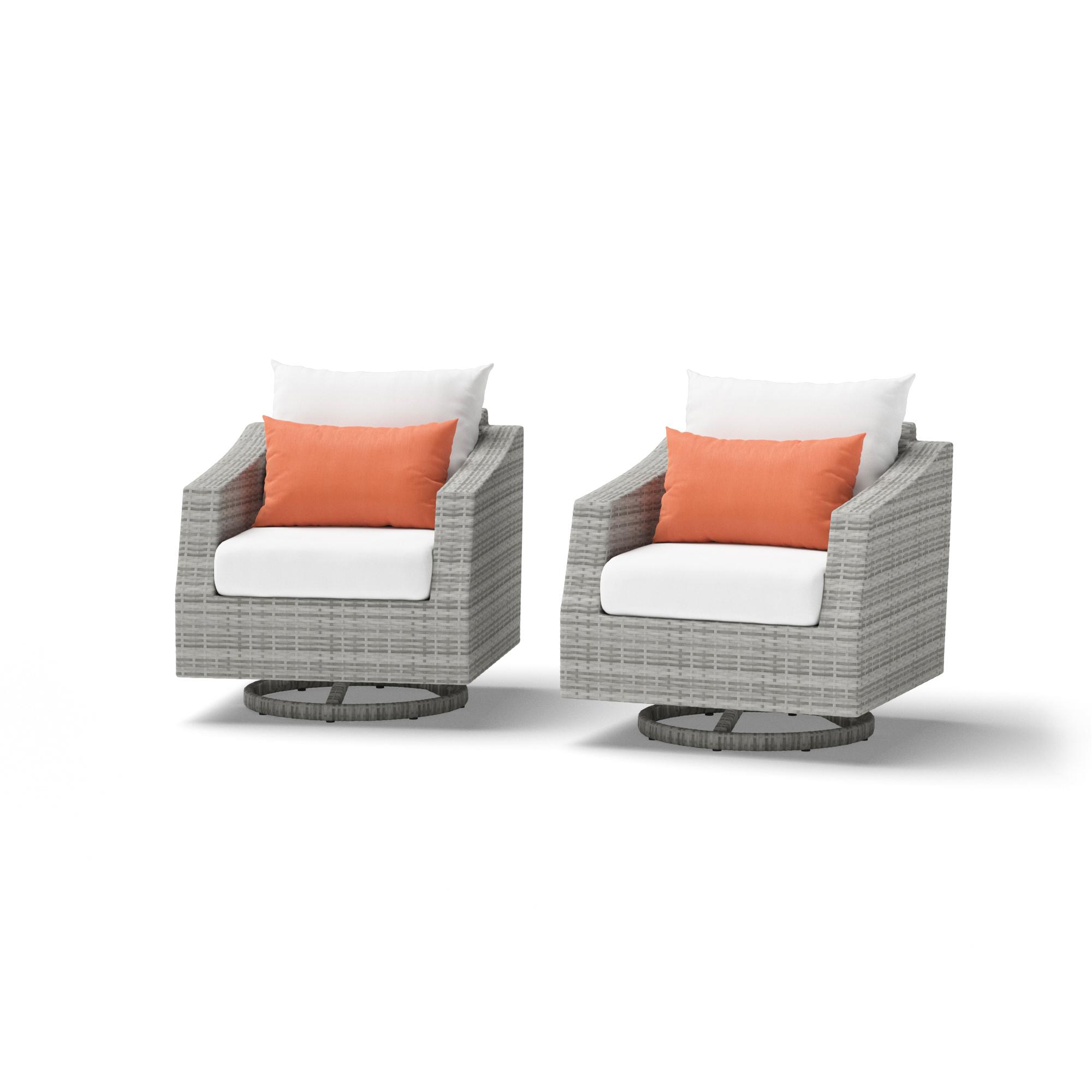 Cannes Set of 2 Sunbrella Outdoor Motion Club Chairs - Cast Coral