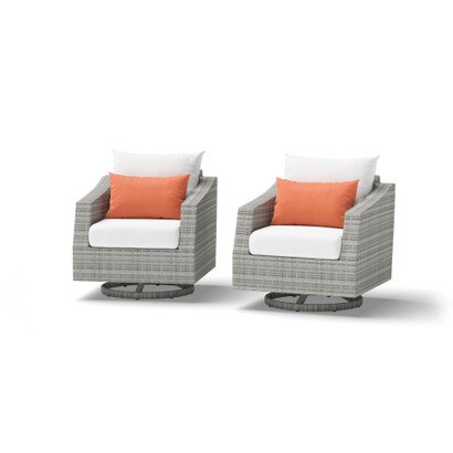 Cannes™ Set of 2 Sunbrella® Outdoor Motion Club Chairs - Cast Coral