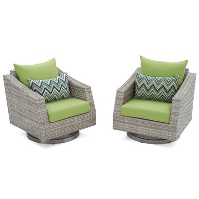Cannes™ Set of 2 Sunbrella® Outdoor Motion Club Chairs - Ginkgo Green