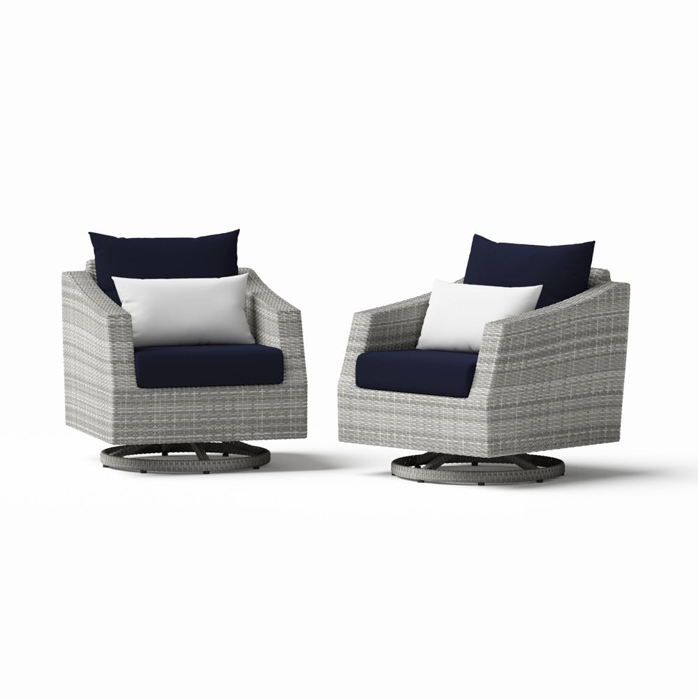 Cannes™ Set of 2 Sunbrella® Outdoor Motion Club Chairs - Navy Blue
