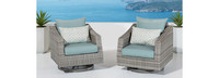 Cannes™ Set of 2 Sunbrella® Outdoor Motion Club Chairs - Spa Blue