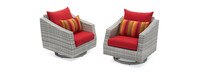 Cannes™ Set of 2 Sunbrella® Outdoor Motion Club Chairs - Sunset Red
