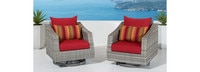 Cannes™ Set of 2 Sunbrella® Outdoor Motion Club Chairs - Sunset Red