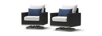 Milo™ Espresso Sunbrella® Outdoor Motion Club Chairs - Bliss Ink