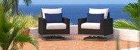 Milo™ Espresso Sunbrella® Outdoor Motion Club Chairs - Bliss Ink