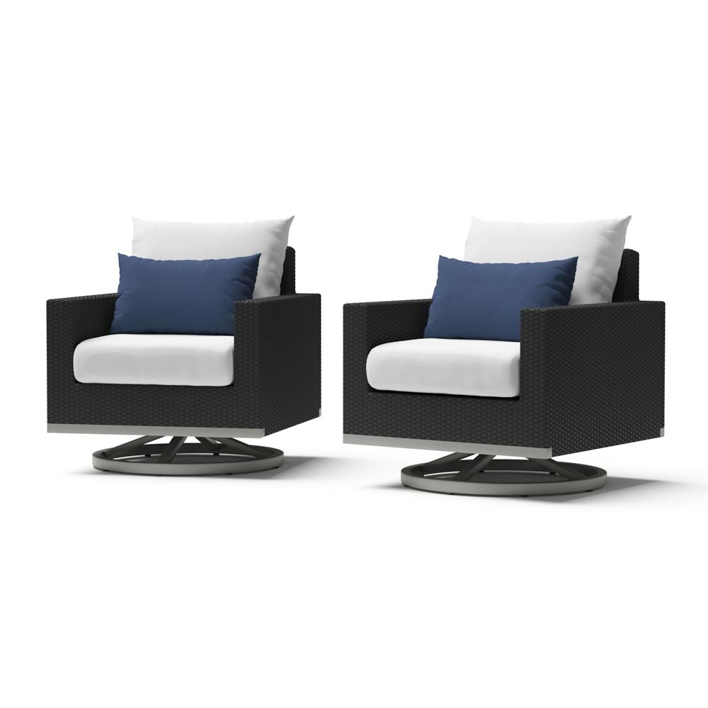 Milo™ Espresso Sunbrella® Outdoor Motion Club Chairs - Bliss Ink