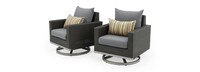 Milo™ Espresso Motion Club Chairs - Charcoal Gray