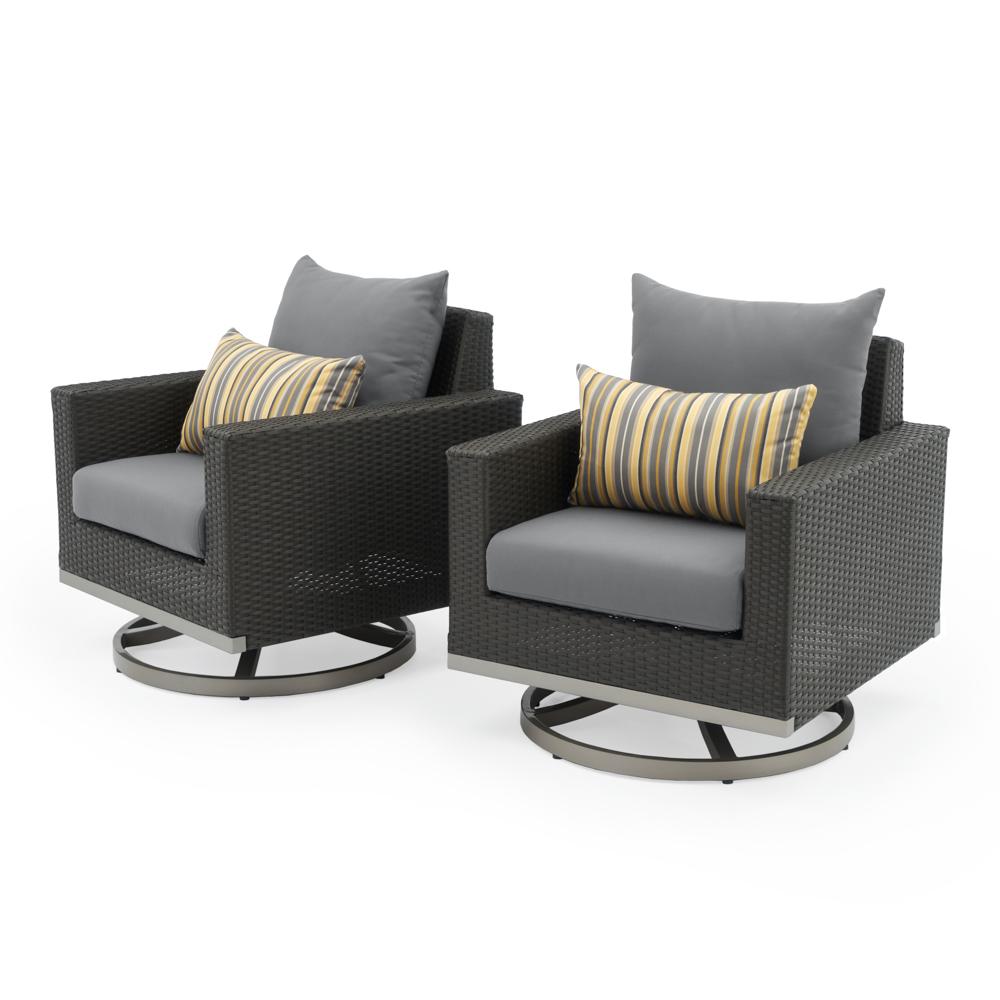 Milo™ Espresso Motion Club Chairs - Charcoal Gray