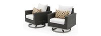 Milo™ Espresso Motion Club Chairs - Moroccan Cream